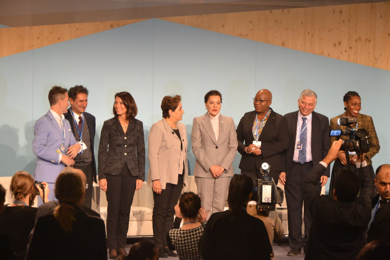 This is a high-level event on Education featuring Princess Lalla Hasna of Morocco and the UNFCCC Secretary General alongside various Ministers of the Environment across the world.
