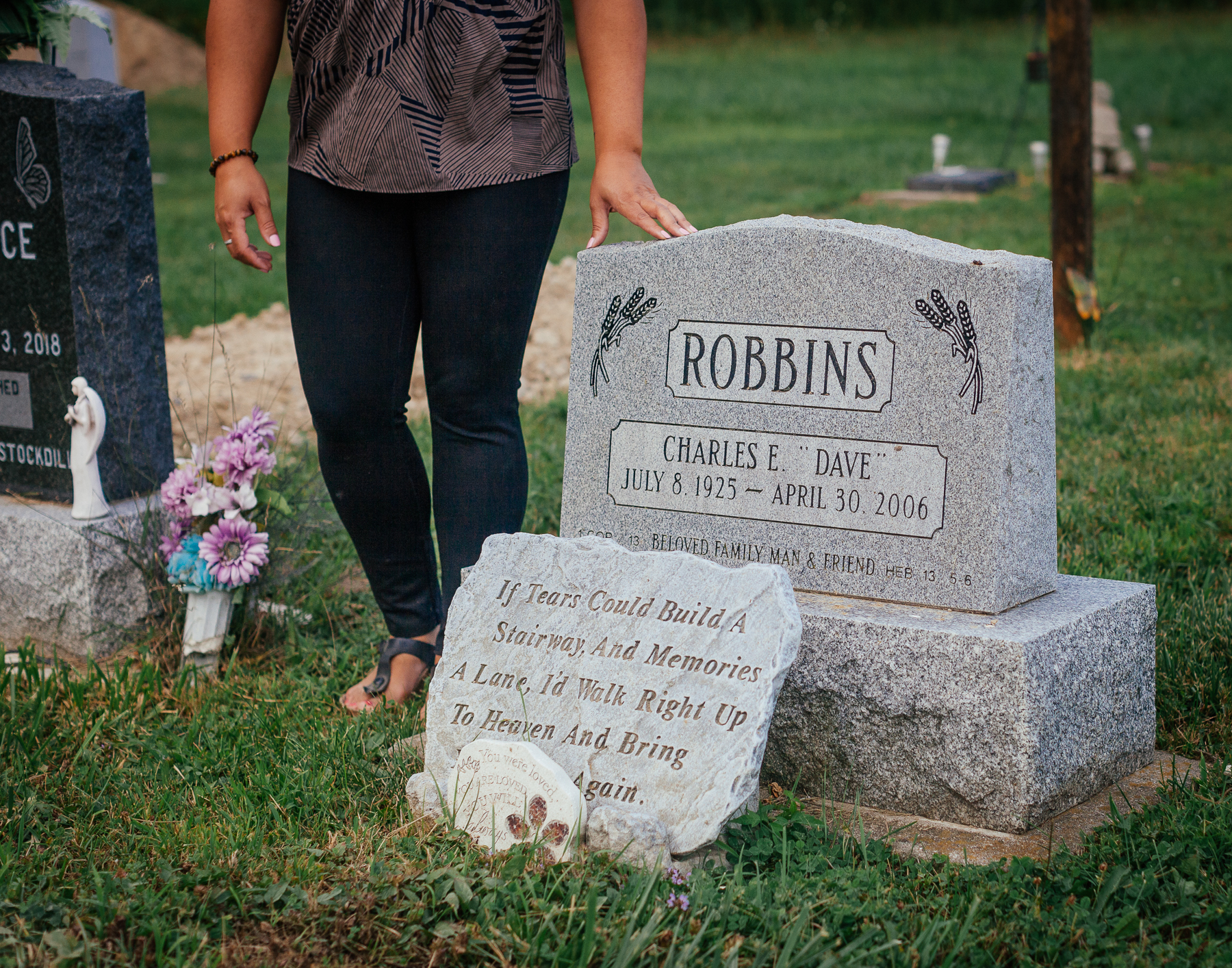 13 All of Michelle’s ancestors on the Robbins side are buried in the North Buxton cemetery. Michelle’s grandfather Charles taught the family how to look after horses, and Michelle grew up grooming and feeding and riding.