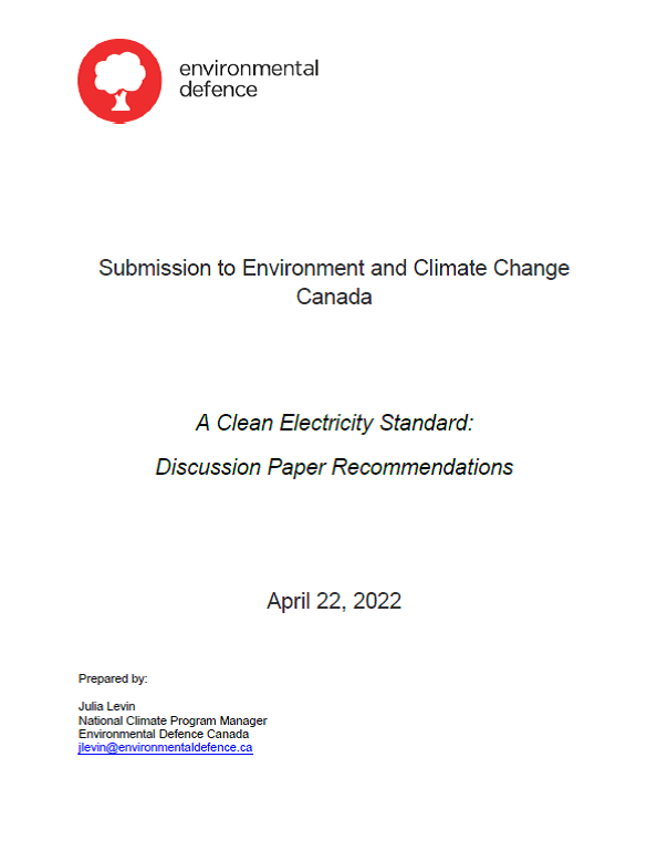A Clean Electricity Standard: Discussion Paper Recommendations ...