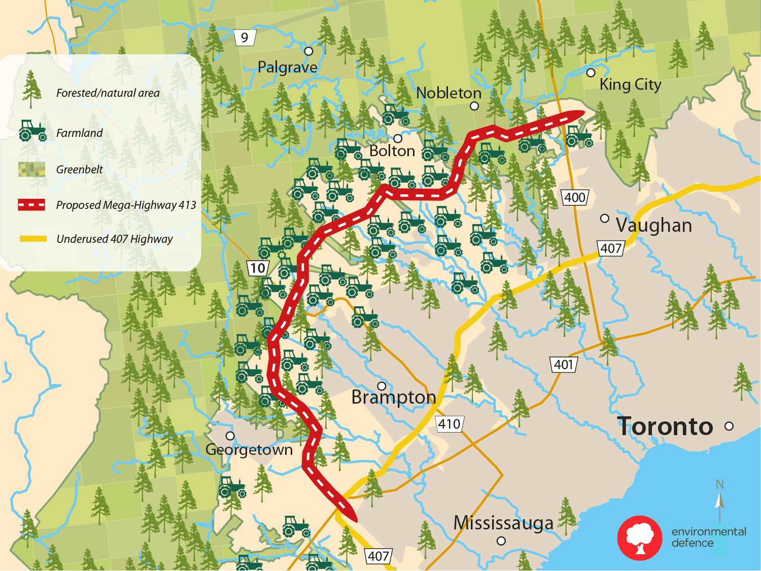 Highway 413 map hwy 413 map brampton nobleton kleinburg caledon vaughan missisauga toronto gta west greenbelt 407