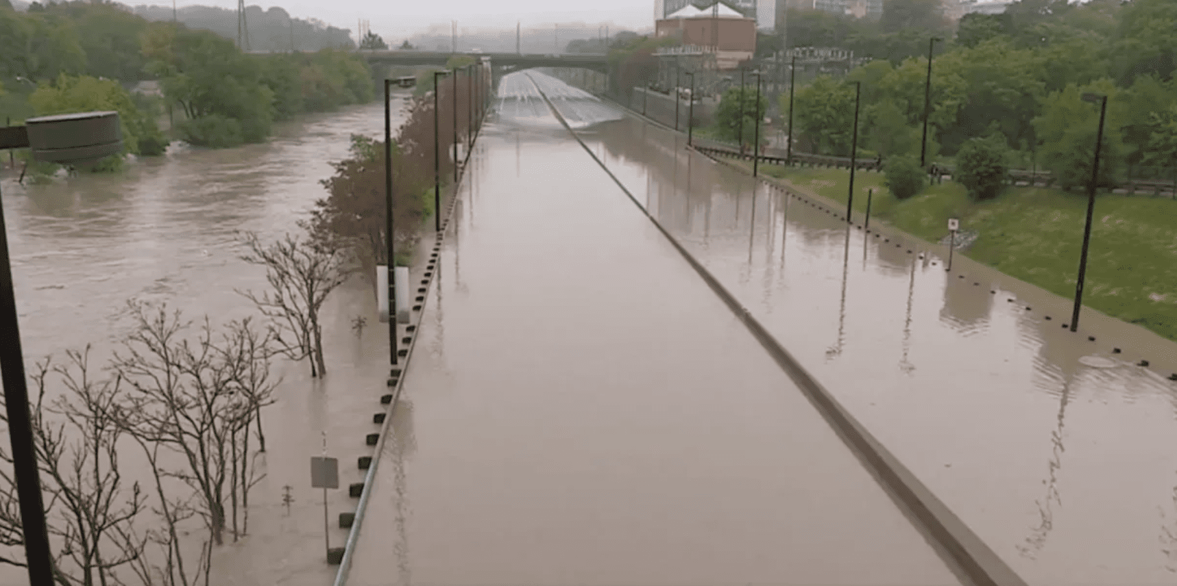 The Don Valley Parkway flooded